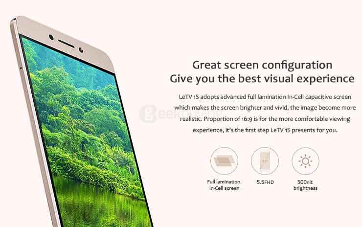 LeTV 1S X501 5.5inch FHD 4G EUI5.5 Android 5.0 3GB 16GB Smartphone 64bit Helio X10 Turbo Octa Core 2.0GHz In-Cell Screen Type C Fast Charge Touch ID 13.0MP - Gold