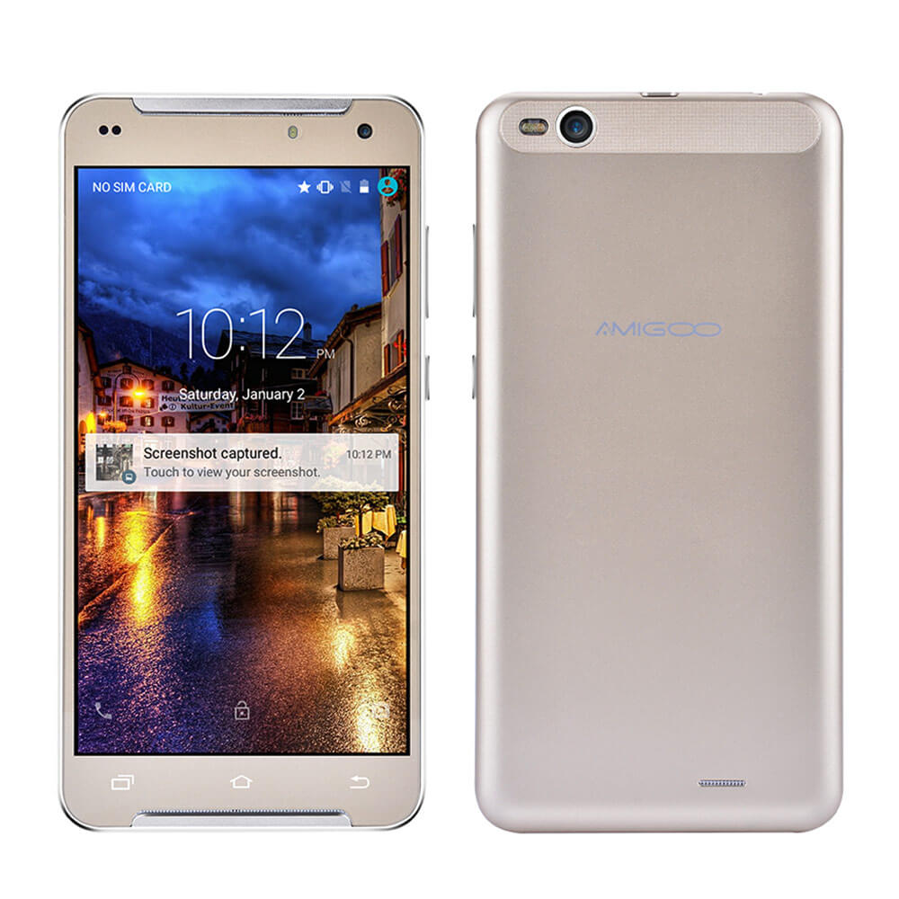 AMIGOO R300 5.5inch QHD Screen MT6580 Quad Core 3G Smartphone Android 5.1 1GB RAM 8GB ROM 5.0MP 2800mAh WIFI GPS - Gold