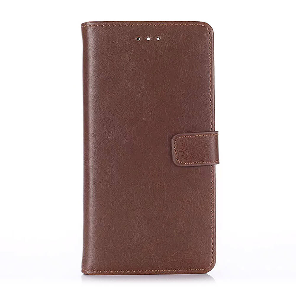 Leather Case For HUAWEI P9 Embossed Horse-skin Pattern Left And Right Flip Standing Holder Protective Phone Cover - Brown