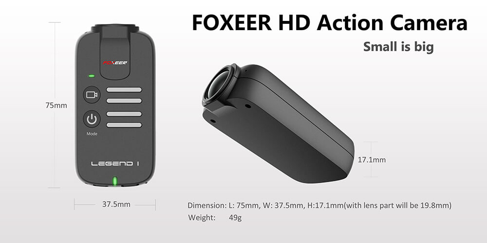 FOXEER Legend 1 2K/1080P 60fps 16MP FPV Camera - Black