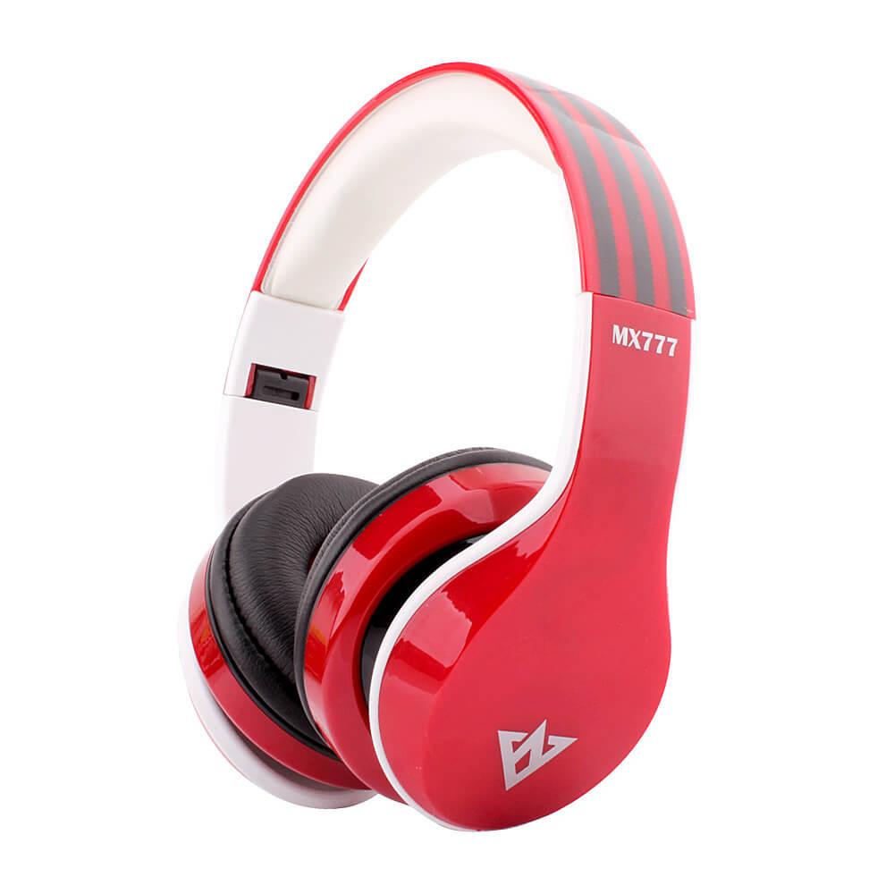 Original OVLENG MX777 Bluetooth Headphone Foldable FM/SD Card Headset For PC Laptop Mobile - Red