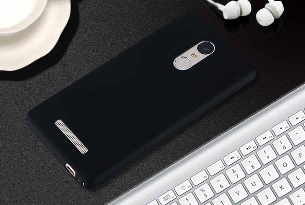 Back Case For Xiaomi Redmi Note 3 Ultra-thin Silky Smooth Protective Phone Cover Back Shell - Black