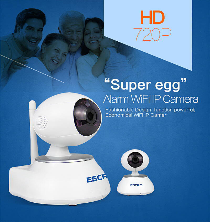 ESCAM QF550 Super Egg WiFi 1.0MP IP Camera PTZ Wireless Control Night Vision Motion Detection