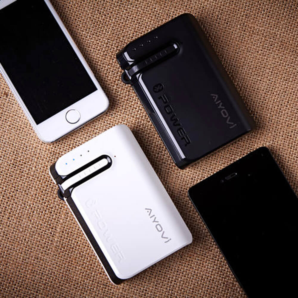 AIYOVI BT-03 Bluetooth Earphone 6600mAh Power Bank Combo - White
