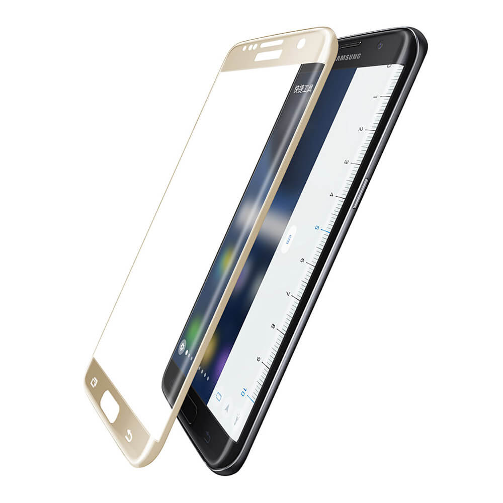 Baseus Tempered Glass For Samsung Galaxy S7 Edge Full Cover Screen Protector 0.3mm 3D Curved Edge Glass Film - Golden