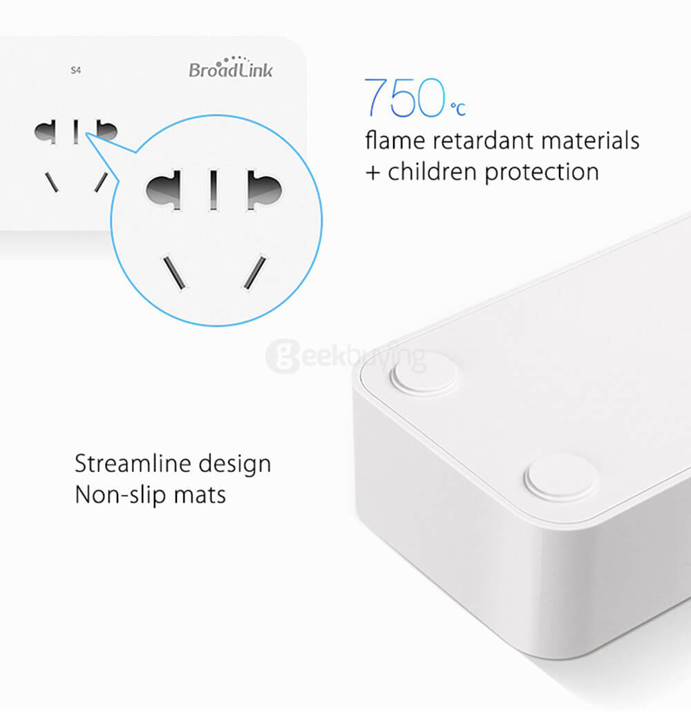 Original BroadLink WiFi 4-Outlet Power Strip Power Socket Remote Control