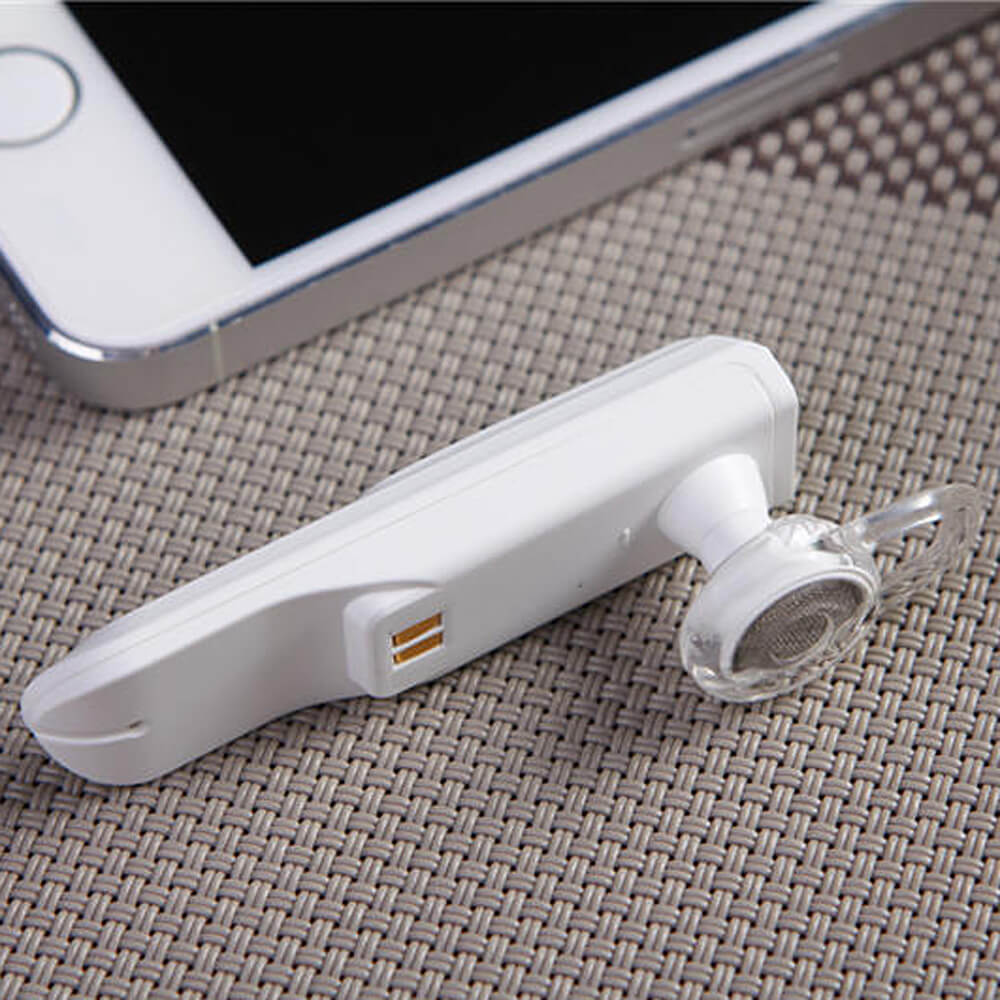 AIYOVI BT-05 Bluetooth Earphone 11000mAh Power Bank Combo - White