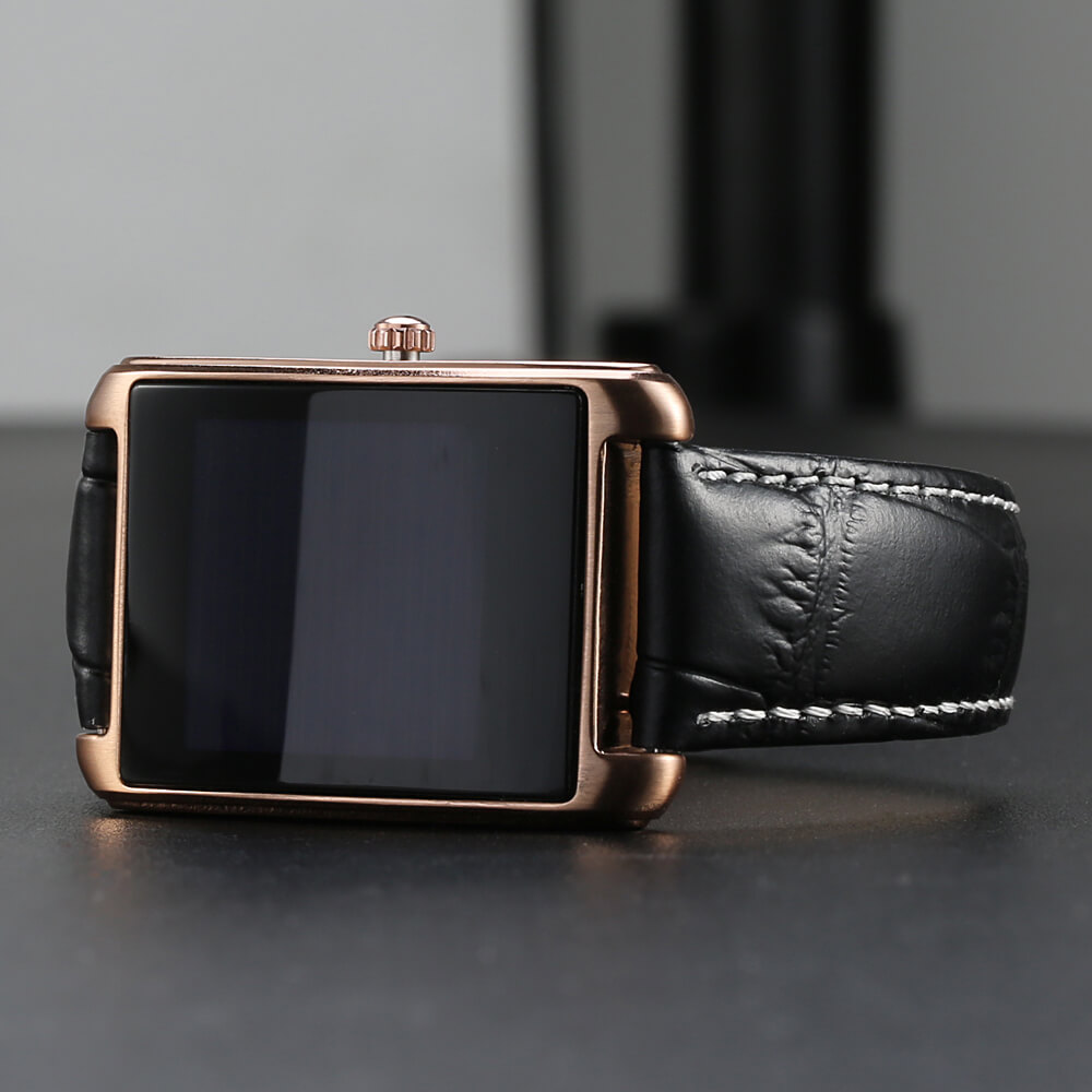 Zeblaze MiniWear BT4.0 Smart Watch MTK2502C Heart Rate Monitor Fitness Tracker IP65 Waterproof Genuine Leather Band for Android iOS - Gold