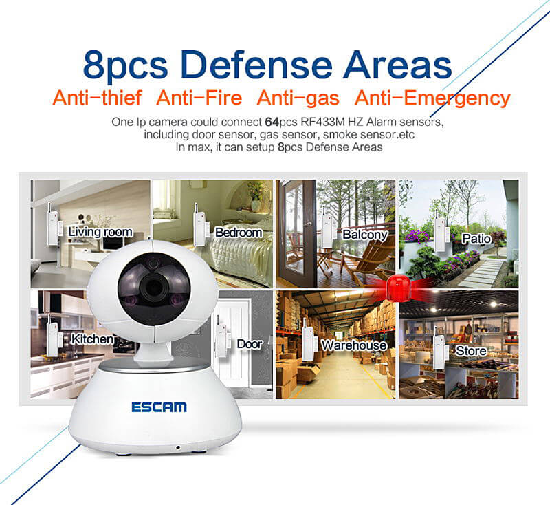 ESCAM QF550 Super Egg WiFi 1.0MP IP Camera PTZ Wireless Control Night Vision Motion Detection