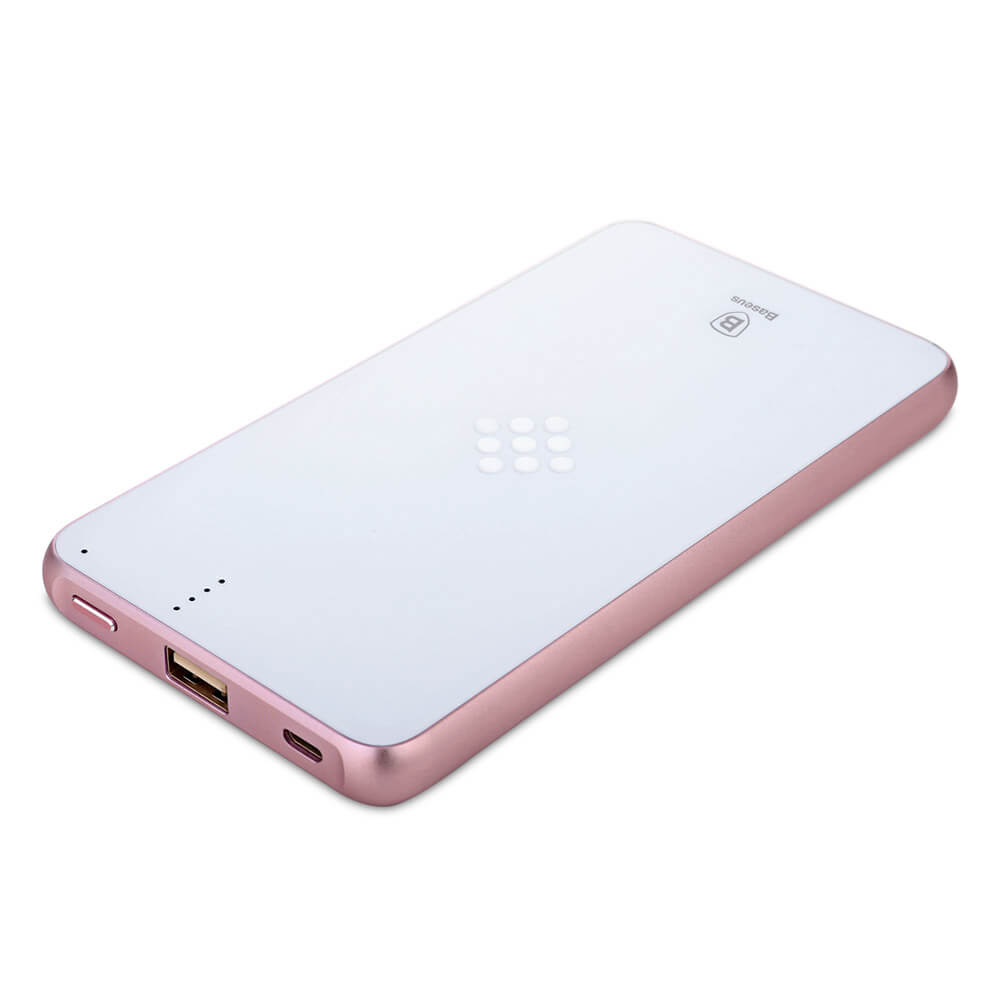 Baseus 5000mAh High Capacity Power Bank Dual Mode Charging Charger - Rose Gold