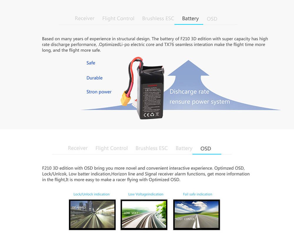 Walkera F210 3D Edition 700TVL HD Camera 5.8G FPV Racing F3D flight control RC Quadcopter RTF