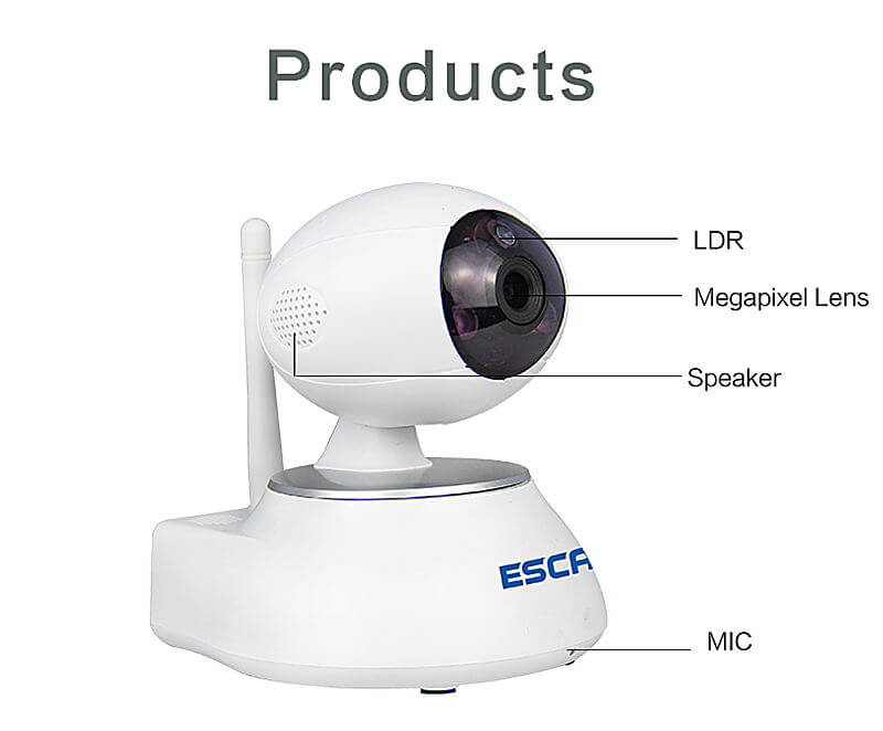 ESCAM QF550 Super Egg WiFi 1.0MP IP Camera PTZ Wireless Control Night Vision Motion Detection