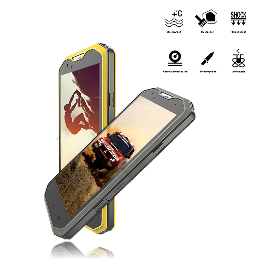 Kenxinda PROOFINGS W8 IP68 4G HD Waterproof Dustproof Shockproof 5.5inch Android 5.1 2GB 16GB Rugged Smartphone MTK6753 Octa Core 8.0MP - Yellow
