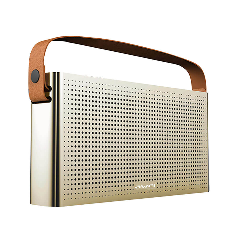 Original Awei Y300 Mini Wireless Bluetooth V4.0 Speaker Outdoor Handfree Metal Speraker with Handle - Gold