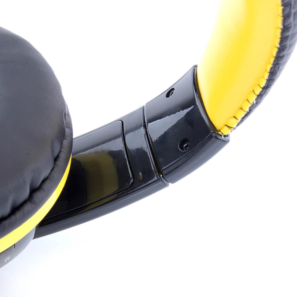 OVLENG MX666 Wireless Stereo Bluetooth Headphone Headset Foldable FM/SD Card Headset for PC Laptop - Black+Yellow
