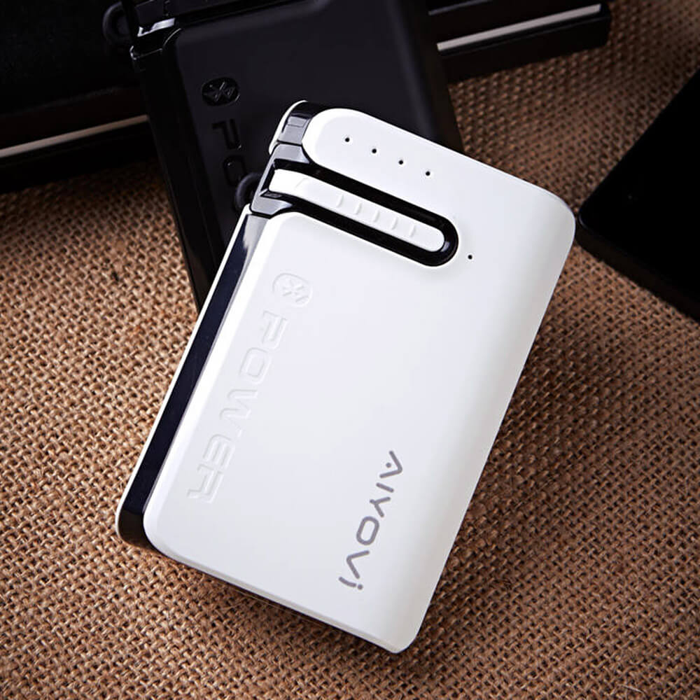 AIYOVI BT-03 Bluetooth Earphone 6600mAh Power Bank Combo - White