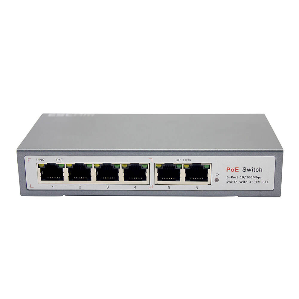 ESCAM 4+2 Channel Fast Ethernet POE Switch for Network IP Cameras
