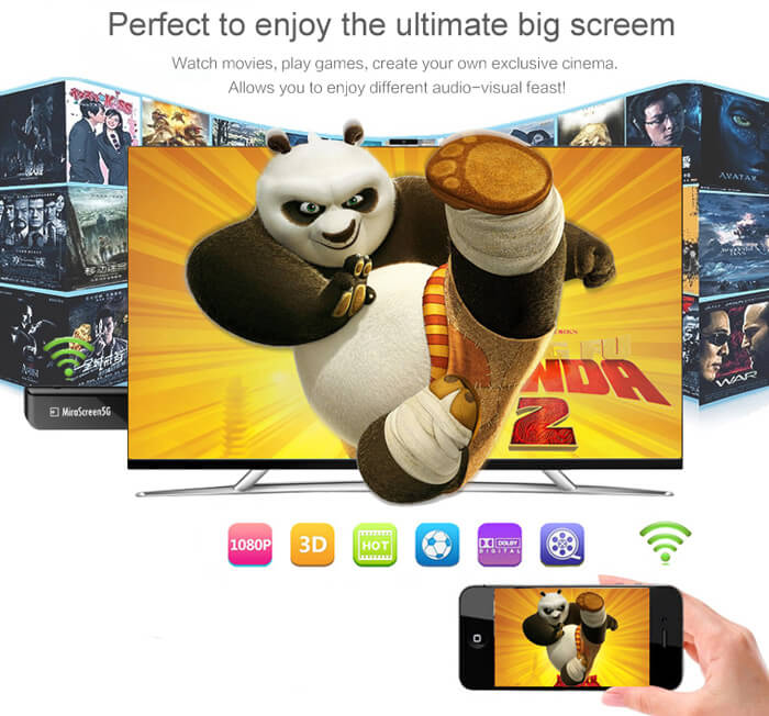 MiraScreen WIFI Display Dongle 1080P Miracast DLNA Airplay AM8252 802.11 b/g/n HDMI