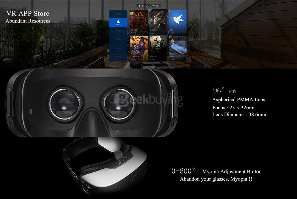 Deepoon M2 All-in-one VR Samsung Exynos 7420 2k OLED 3D Virtual Reality Headset 3G/32G2.4G/5.8G Wifi Bluetooth 75Hz FPS FOV96 Ajudstable Focus 2D/3D Support