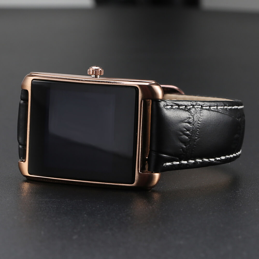 Zeblaze MiniWear BT4.0 Smart Watch MTK2502C Heart Rate Monitor Fitness Tracker IP65 Waterproof Genuine Leather Band for Android iOS - Gold