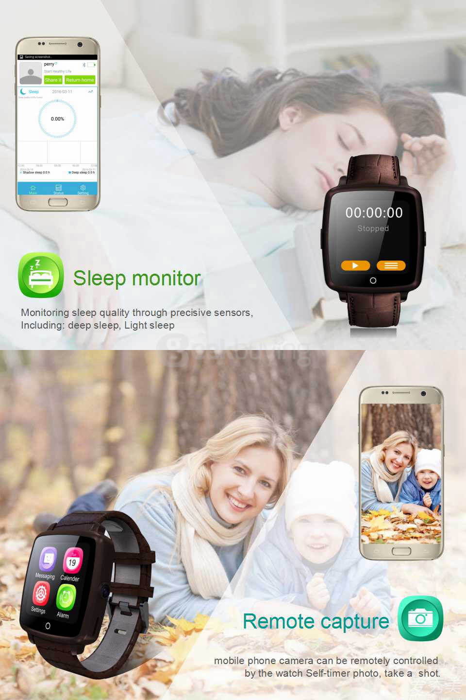 Uwatch U11C MTK2502 Bluetooth GSM Smart Watch Phone Support SIM/TF Card 1.54