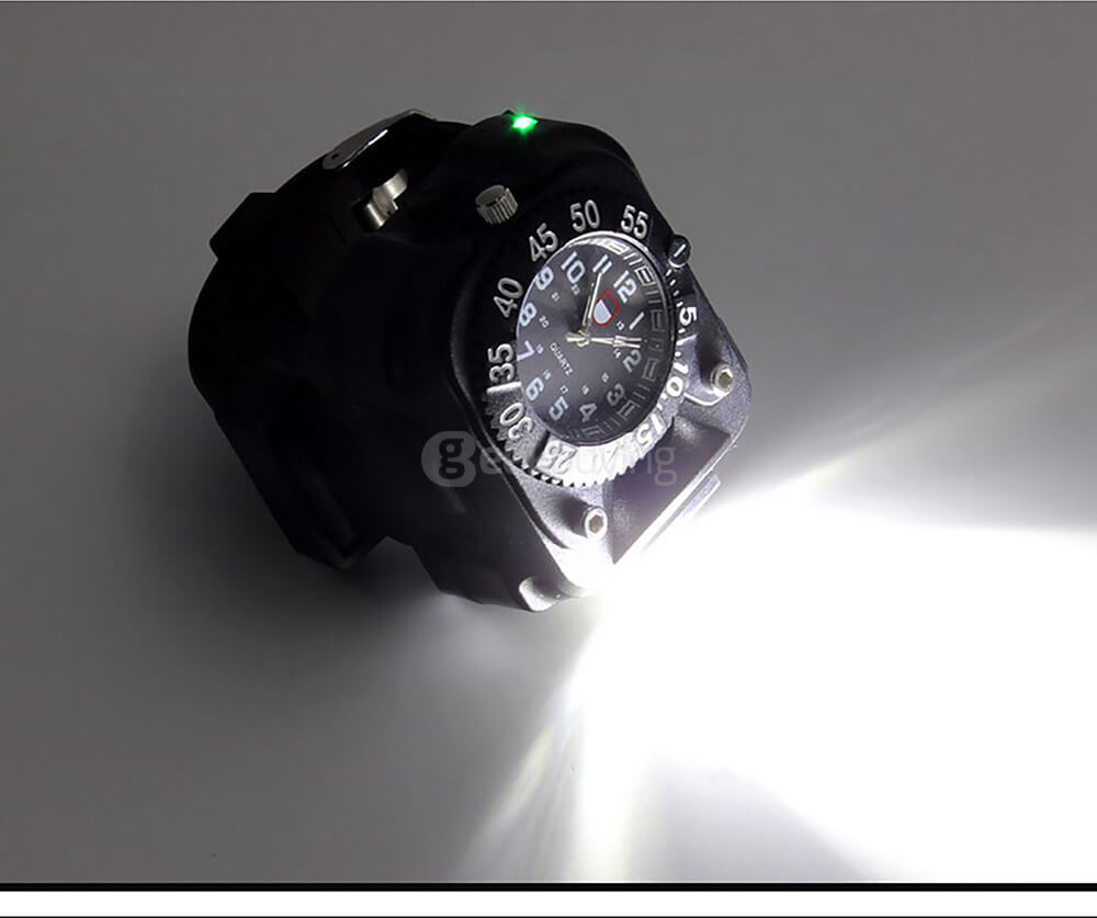 E-smarter X3 LED Light Wrist Strap Watch Flashlight for Outdoor Cool Running - Black