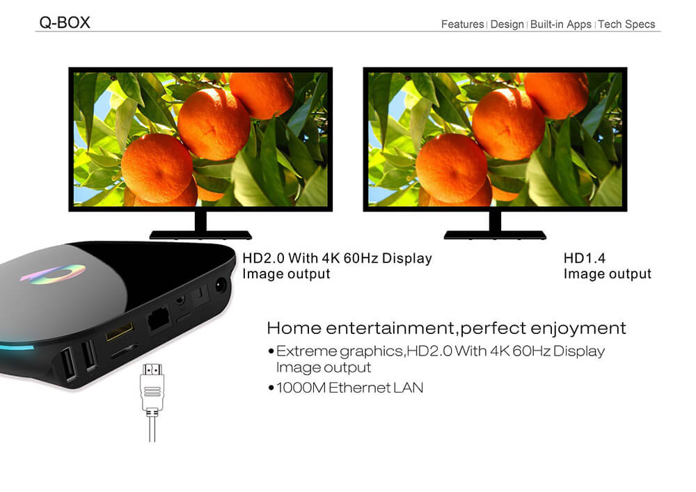 Q-BOX 4K KODI Preinstalled Amlogic S905 TV Box Android 5.1 2G/8G 2.4G+5G Dual Band WIFI 1000M LAN Bluetooth4.0