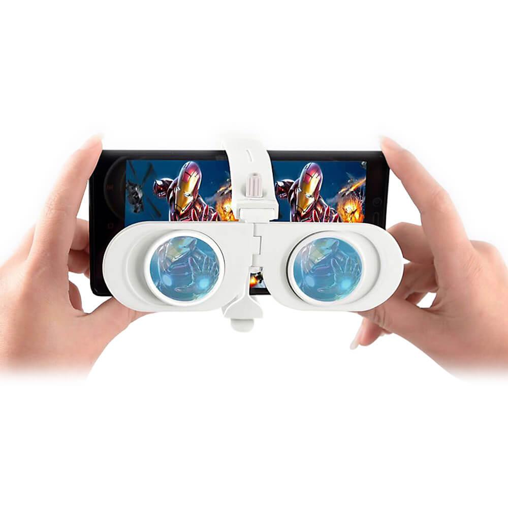 Foldable Immersive 3D VR Virtual Reality Headset for 4-6 inch Mobile Phones - White