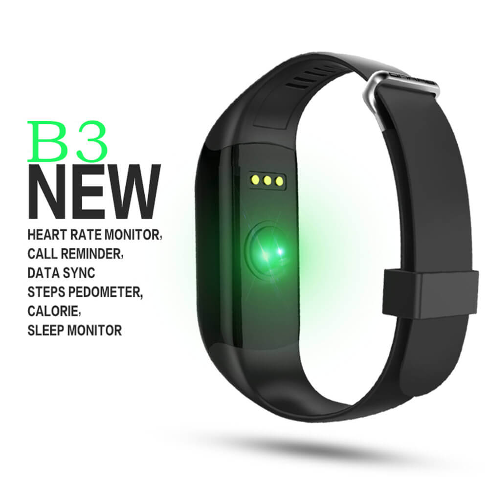 B3 Bluetooth 4.0 Smartband Pulse Heart Rate Monitor Sports Fitness Sleep Tracker Call Reminder for iOS Android - Blue