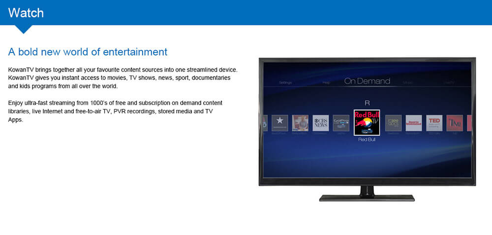 KowanTV Click To Play Entertainment Hub European American TV Channels Live Broadcast Video on demand IPTV BOX 1000+ Free Channels
