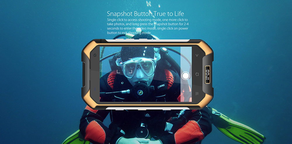Blackview BV6000 4.7inch HD IP68 Waterproof Shockproof Scratch-proof Rugged Phone MT6755 Octa Core Android 6.0 3GB 32GB 13.0MP NFC Fast Charge - Black