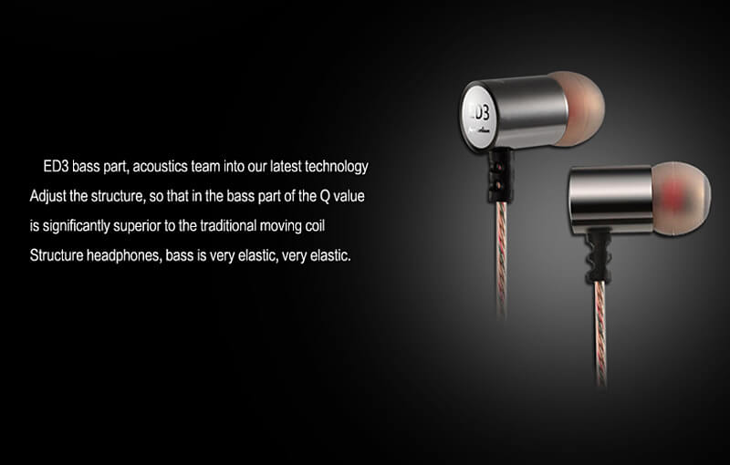 KZ-ED3 3.5mm HiFi In-Ear Earphone Wired Headphone Earplugs DJ Dance Headset