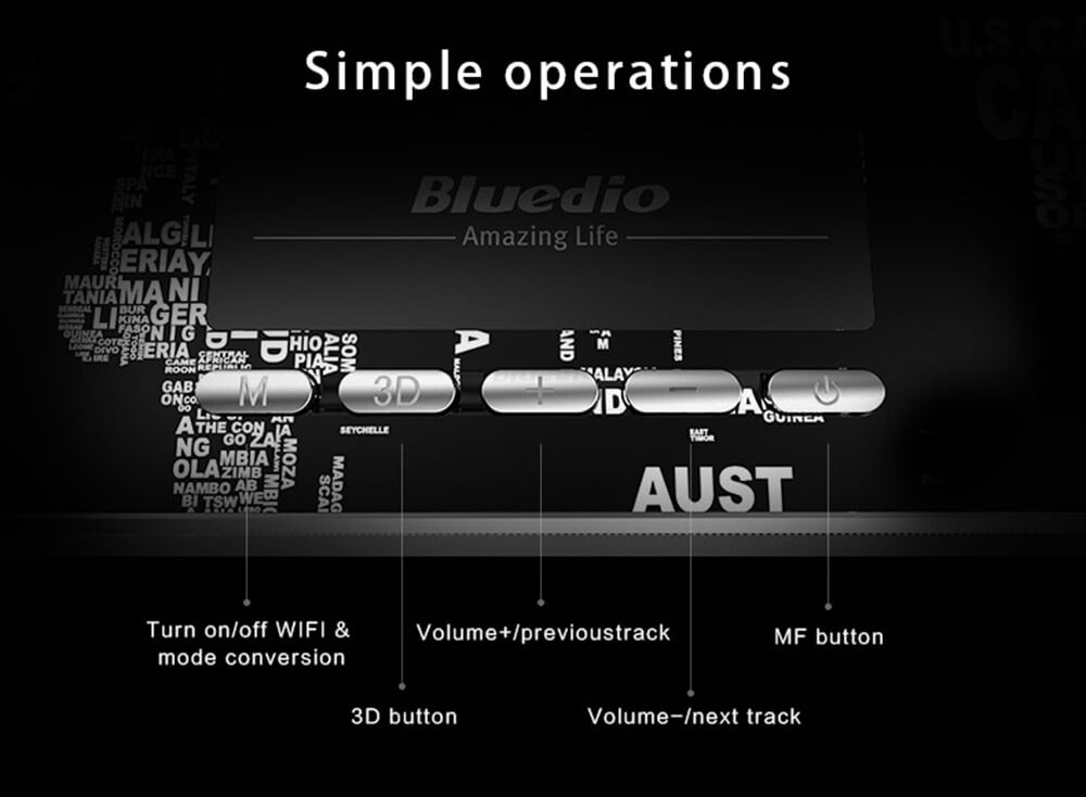 Bluedio AS Bluetooth4.1 WiFi Speaker Music Player Dual Mode Loudspeaker for Laptop Mobile Phone - Black