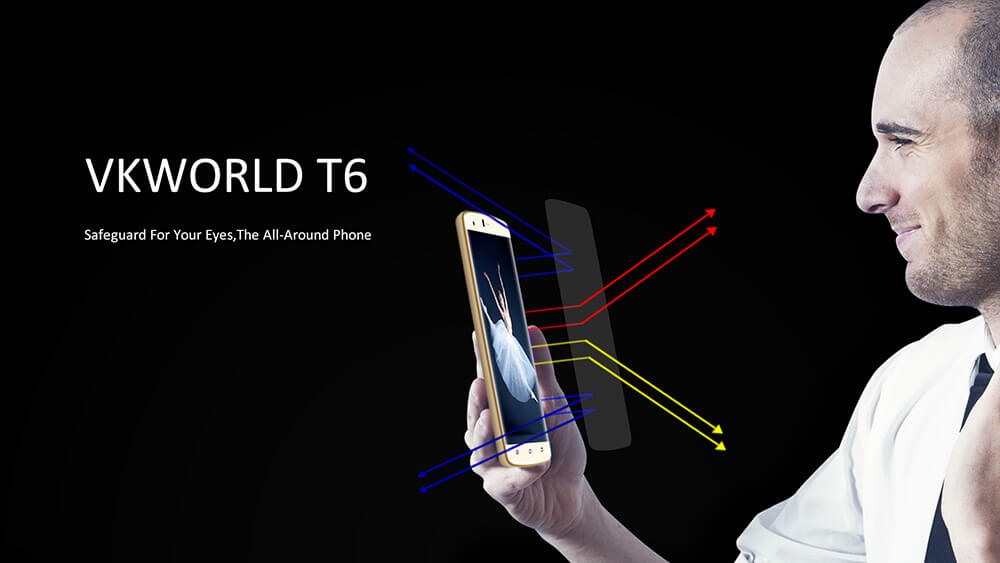 VKworld T6 6.0inch IPS HD 2.5D Arc Screen 4G Android 5.1 MT6735 Quad Core Smartphone 2GB RAM 16GB ROM 5.0MP+13.0MP Cameras OTG Hotknot - Black