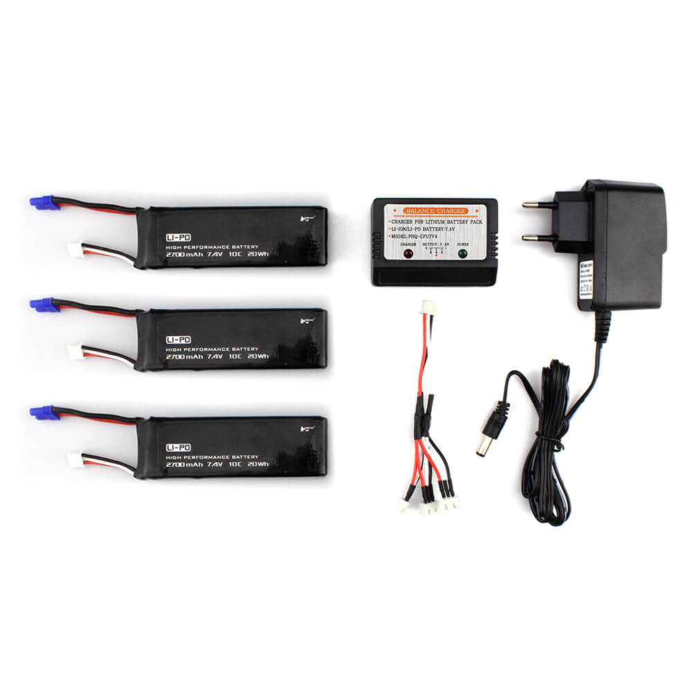 Hubsan H501S X4 H501C RC Quadcopter 3*7.4V 2700mAh 10C Battery & Charger Set