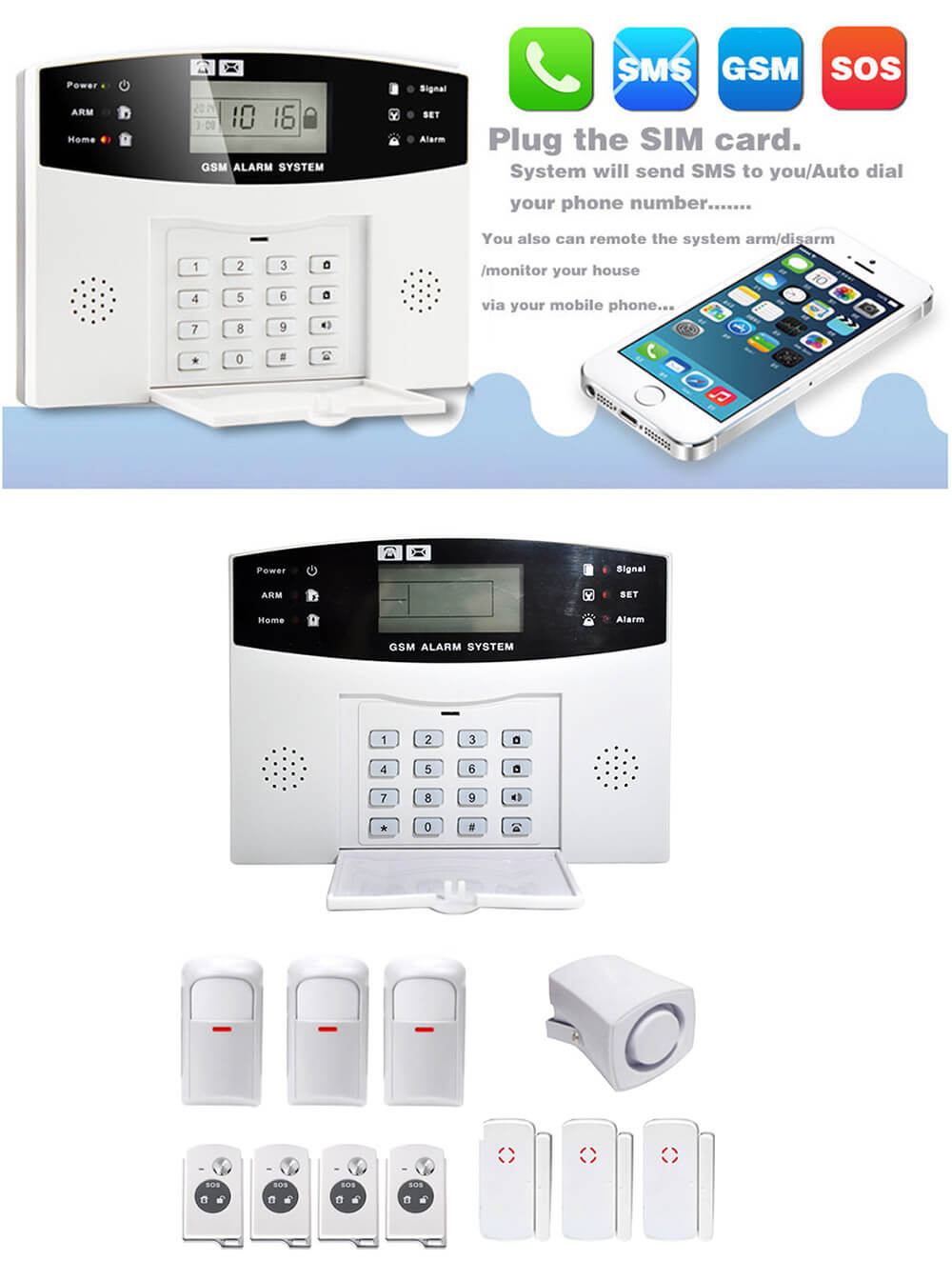 YA-500-GSM-25 LCD Wireless GSM Autodial SMS Home House Office Security Burglar Intruder Alarm
