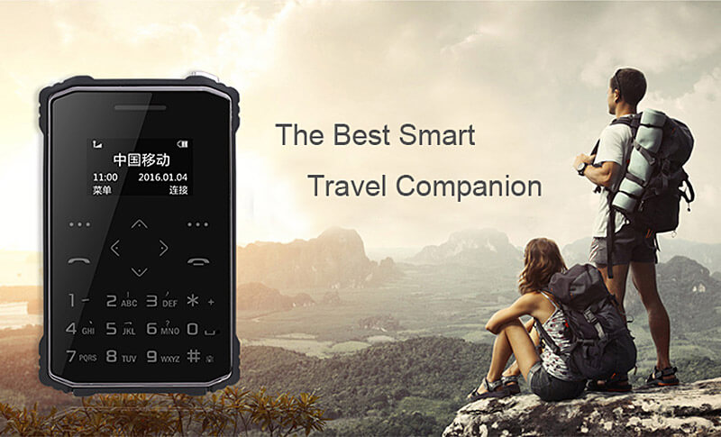 iMAN S1 PRO 7.2mm Ultra Thin 1 Inch HD MT6261D Single Core IP67 Cell Phone Mini Pocket Card Waterproof Shockproof Bluetooth Pedometer - Black