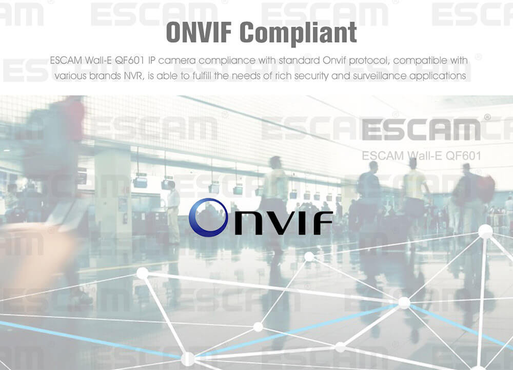 ESCAM Wall-E QF601 WiFi IP Camera 720P 110 Degrees Wide Angle 2.8mm Lens Onvif Network Camera Night Vision