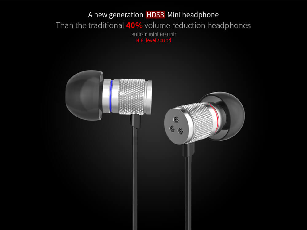 KZ HDS3 Bass Stereo In Ear Earphones Music Sports Headset - Silver Gray