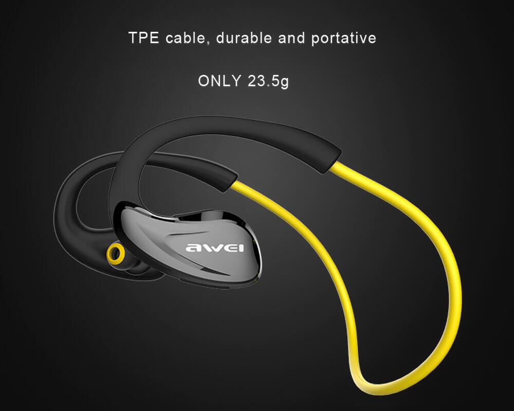 Awei A880BL Wireless Bluetooth V4.0 Headphones Sports Stereo Earphones - Yellow