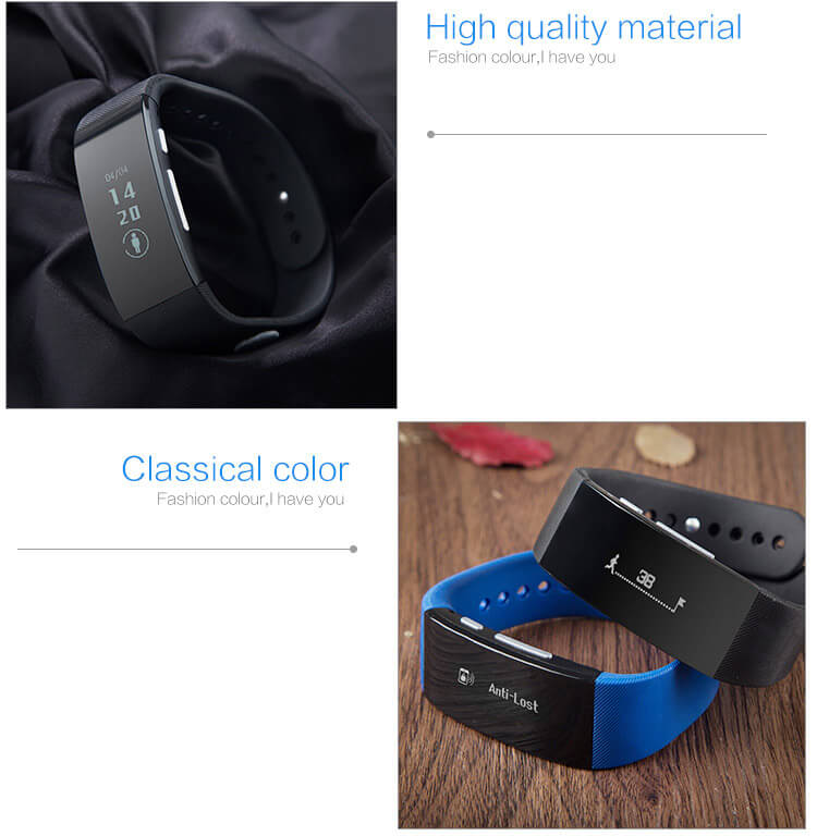 UNIK3 Bluetooth 4.0 Smart Bracelet Waterproof Sports Fitness Tracker Hand-free Call Answering Remote Camera For Android iOS - Blue