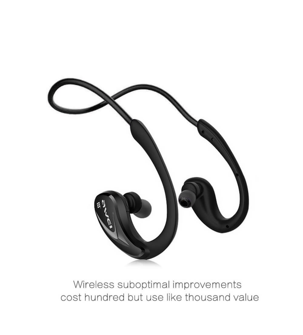 Awei A880BL Wireless Bluetooth V4.0 Headphones Sports Stereo Earphones - Black