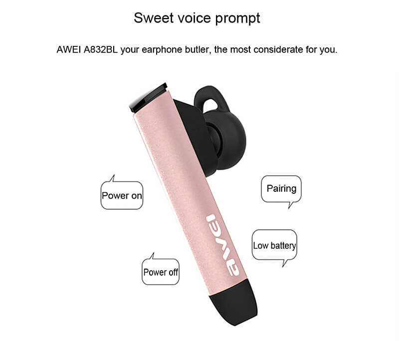 Awei A832BL Wireless Automatic Car Phone Headphone Bluetooth V4.0 Earphone