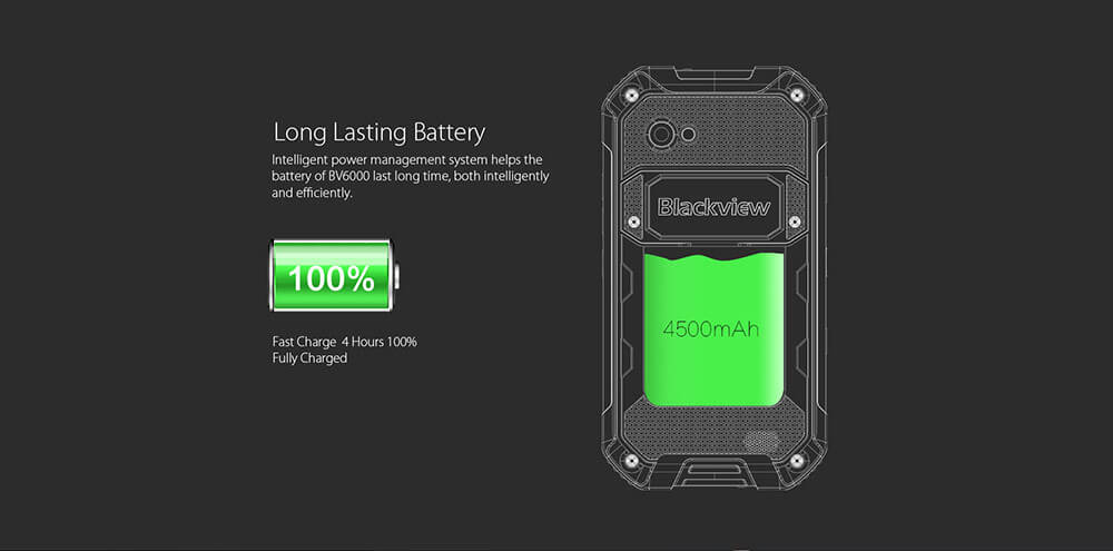 Blackview BV6000 4.7inch HD IP68 Waterproof Shockproof Scratch-proof Rugged Phone MT6755 Octa Core Android 6.0 3GB 32GB 13.0MP NFC Fast Charge - Yellow