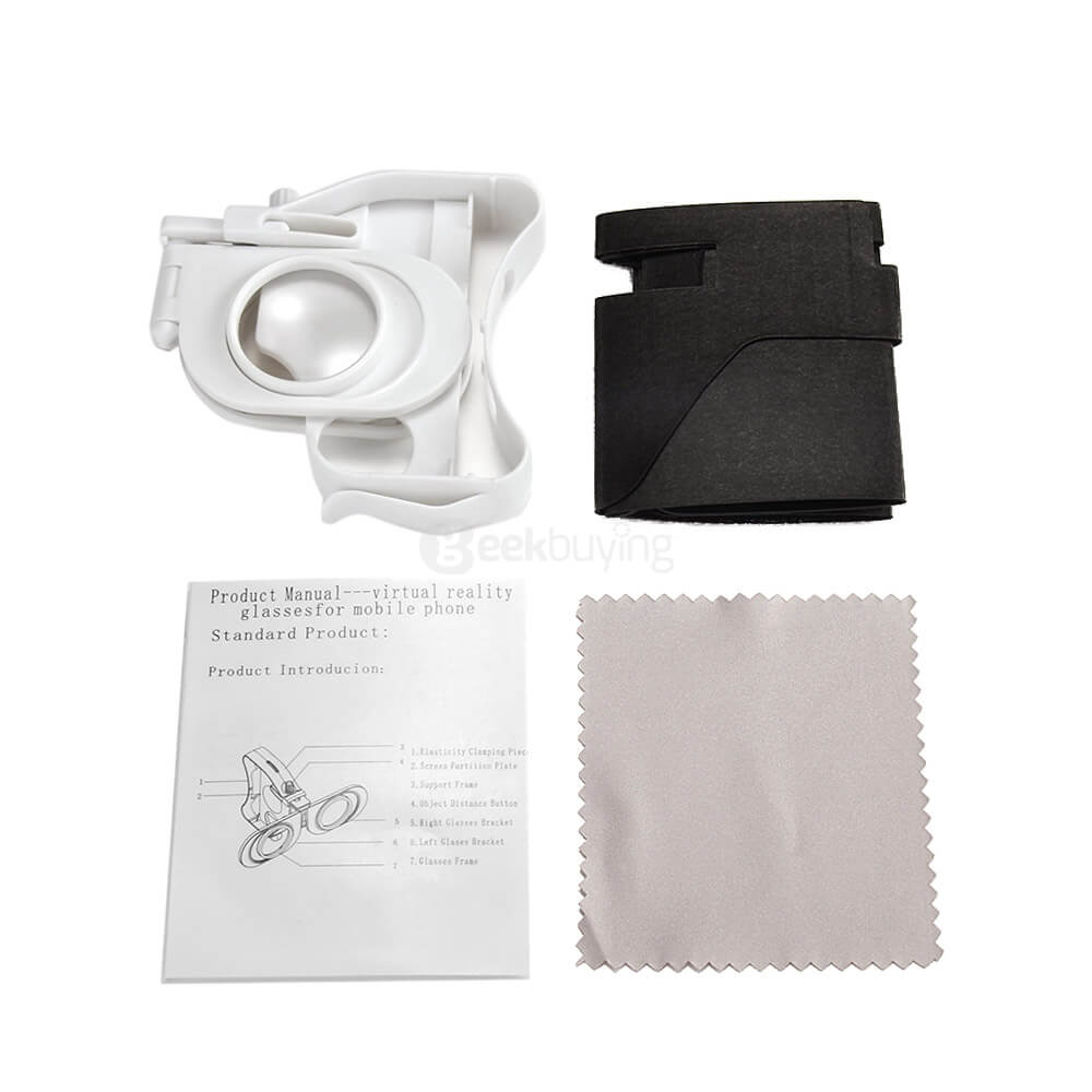 Foldable Immersive 3D VR Virtual Reality Headset for 4-6 inch Mobile Phones - White