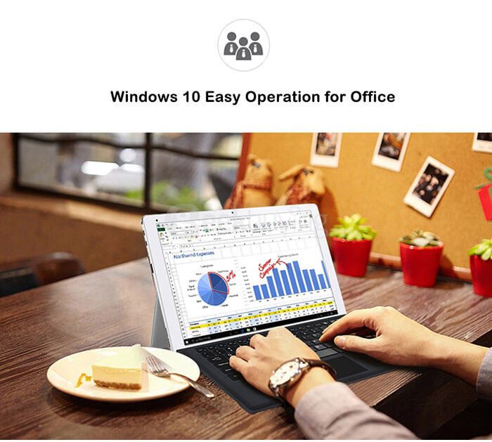 Cube iWork12 2in1 Ultrabook Tablet Intel Cherry Trail Z8300 12.2 inch Windows10 + Android 5.1 4GB/64GB Quad Core 1.84GHz IPS 1920*1200 HDMI - Silver