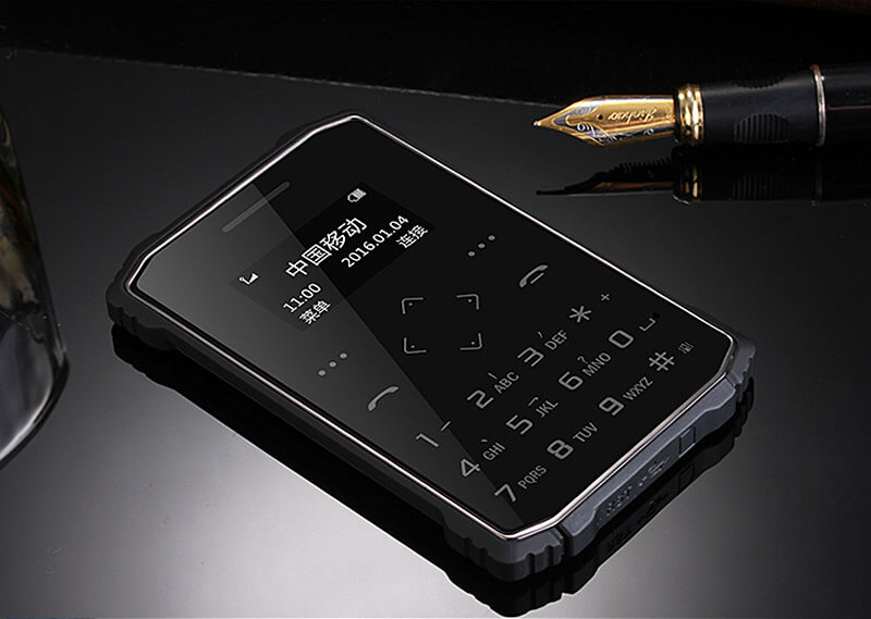 iMAN S1 PRO 7.2mm Ultra Thin 1 Inch HD MT6261D Single Core IP67 Cell Phone Mini Pocket Card Waterproof Shockproof Bluetooth Pedometer - Black