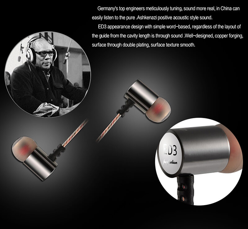 KZ-ED3 3.5mm HiFi In-Ear Earphone Wired Headphone Earplugs DJ Dance Headset