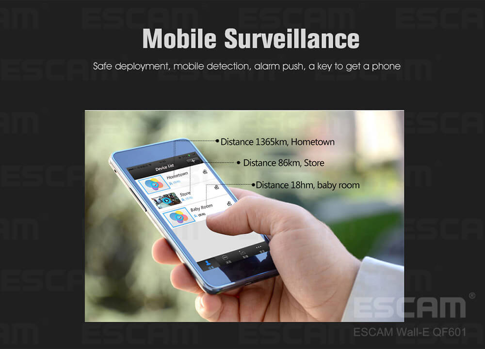 ESCAM Wall-E QF601 WiFi IP Camera 720P 110 Degrees Wide Angle 2.8mm Lens Onvif Network Camera Night Vision