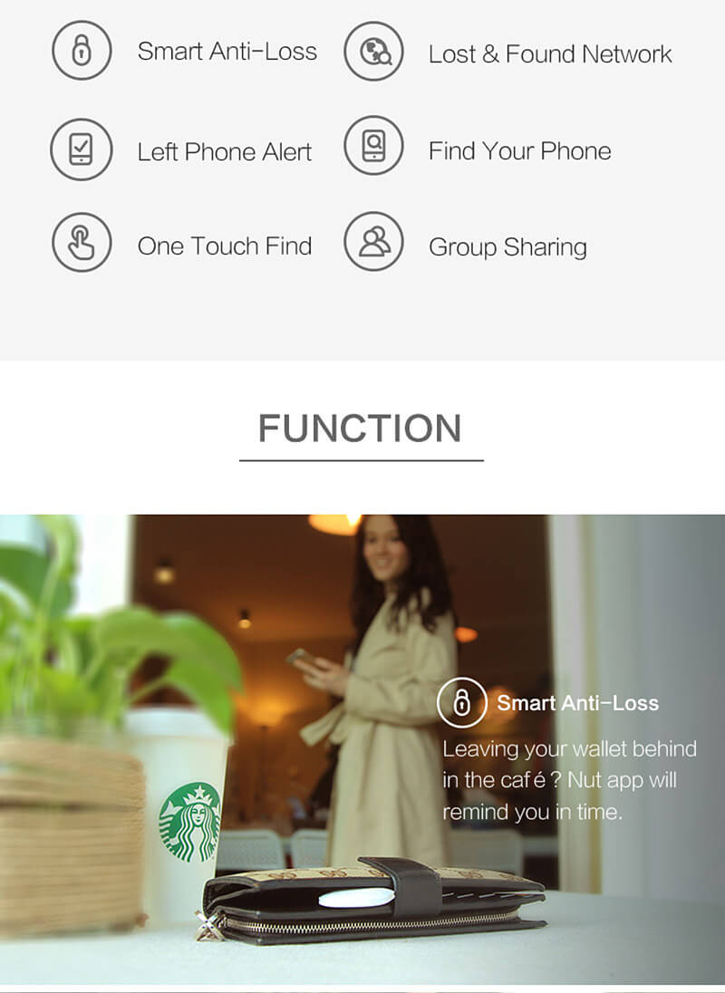 Nut3 Multifunctional Smart Finder WiFi Bluetooth Tracker Locator Wallet Phone Key Anti-lost Alarm - White